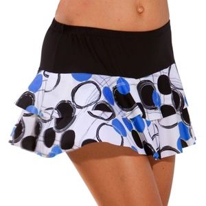 Tennis Skirt with Double Ruffle Blue Ball design
